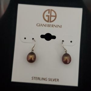 Giani Bernini Chocolate Cultured Freshwater Pearl Drop Earrings (7mm)